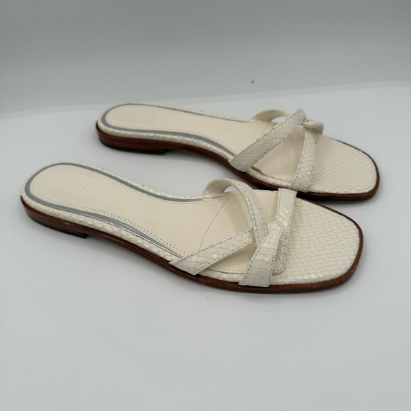 PAIGE Toby Snake‑Embossed Leather Slide Sandals Women’s Size 7 - Picture 7 of 10